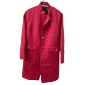 NWT Talbots Womens Petite Pink Wool Blend Coat With Gold Buttons Size 8P